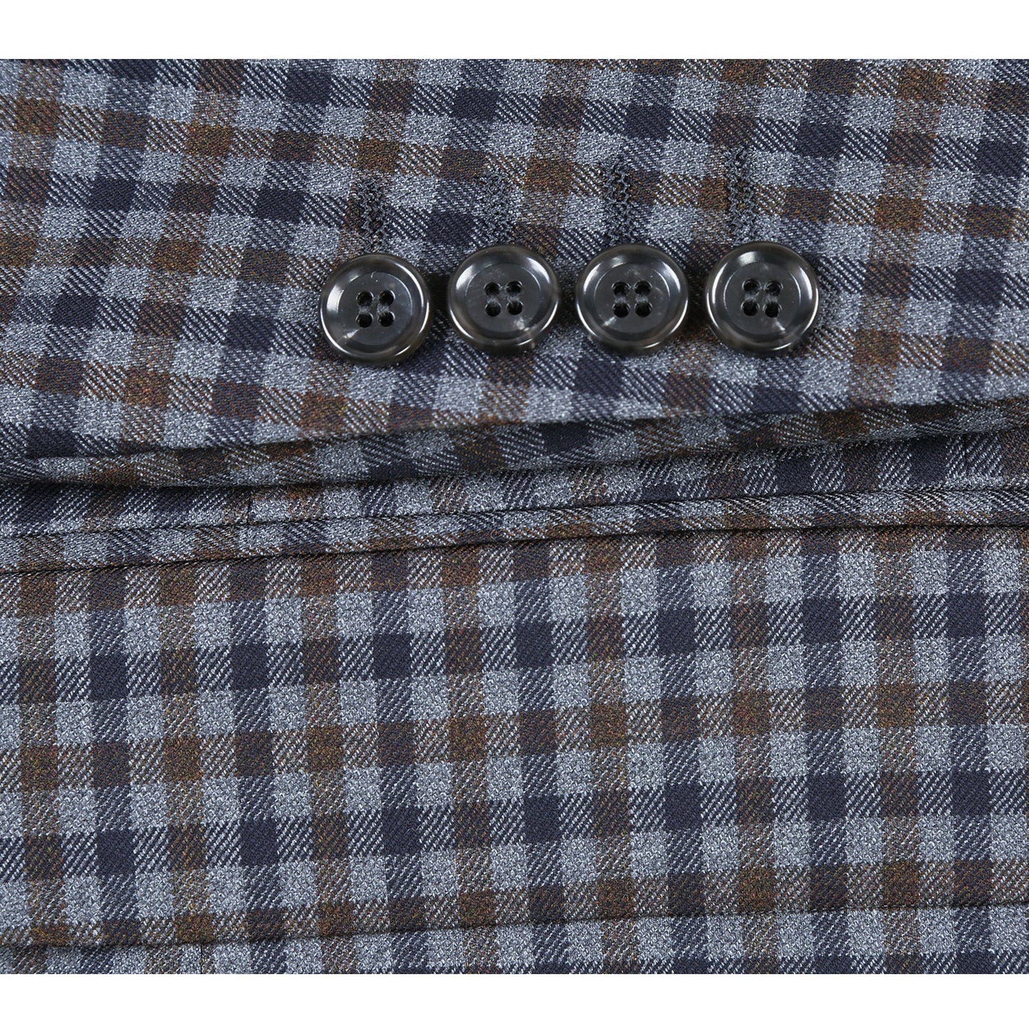 Renoir 563-10 Men's Slim Fit Wool Checked Blazer