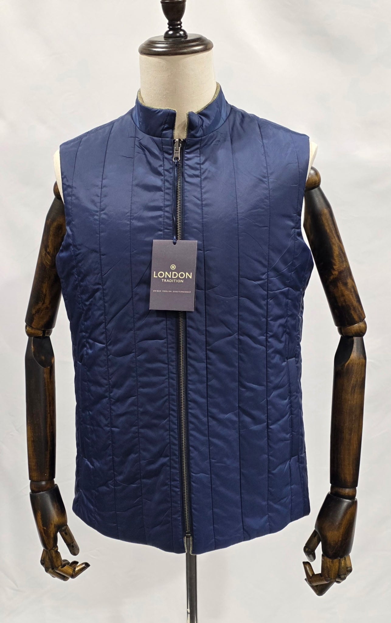 London Tradition Tweed Heath Flint and Loganberry Green with Red and Blue Windowpane Reversible Wool Vest