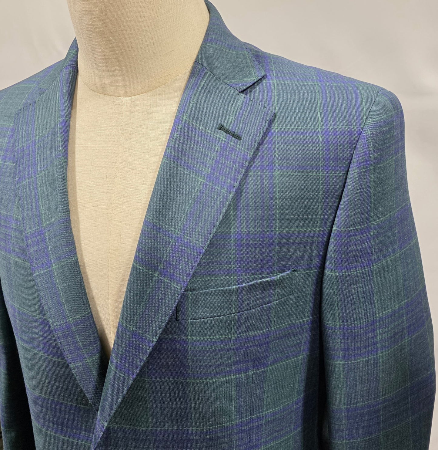 Tiglio Green and Blue Plaid Sport Coat