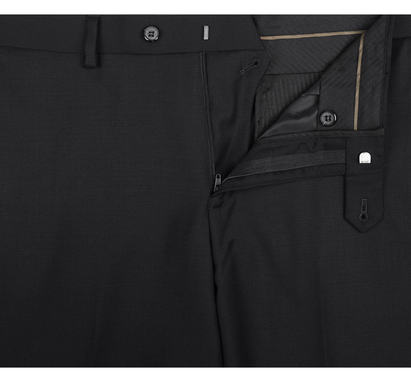 508-1 Men's Regular Fit Flat Front Wool Suit Pant