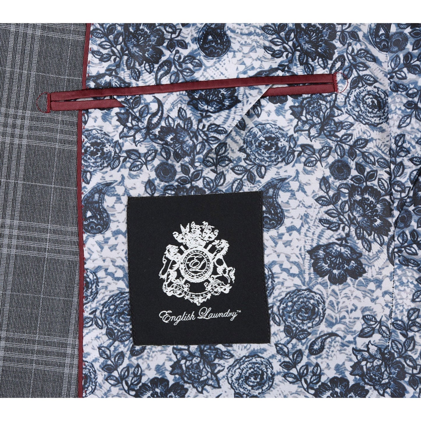 English Laundry EL72-58-093 Gray Check Peak Wool Suit