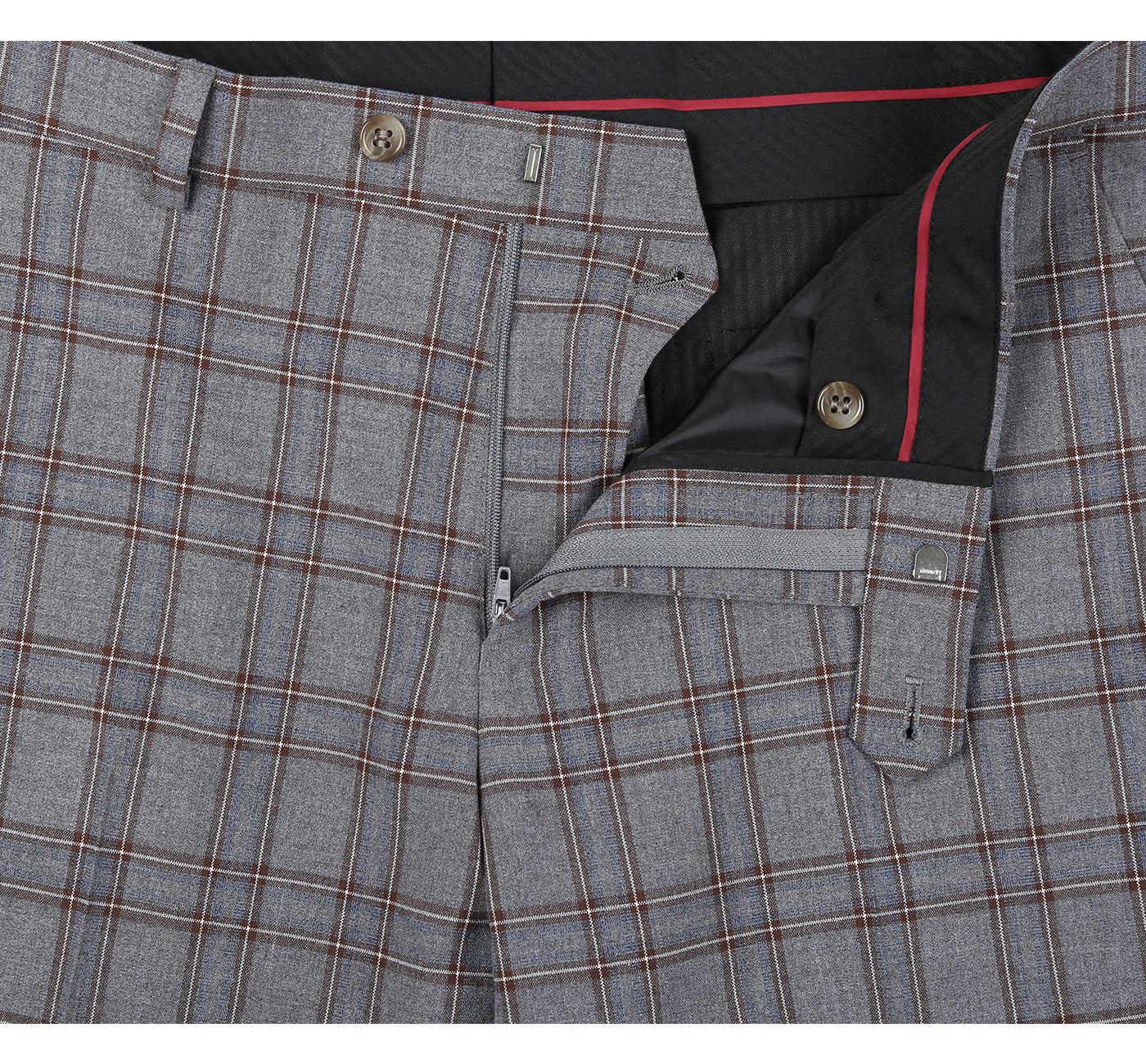 Renoir 293-7 Men's Two Piece Slim Fit Stretch Windowpane Check Dress Suit