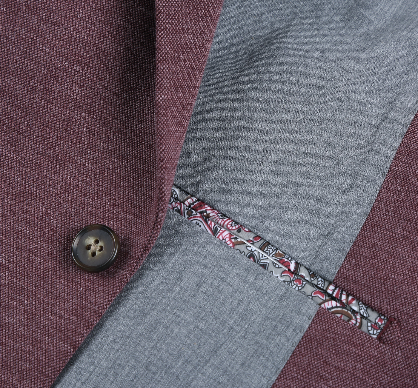 PF21-5 Men's Slim Fit Half-Canvas Solid Brick Red Suit Jacket