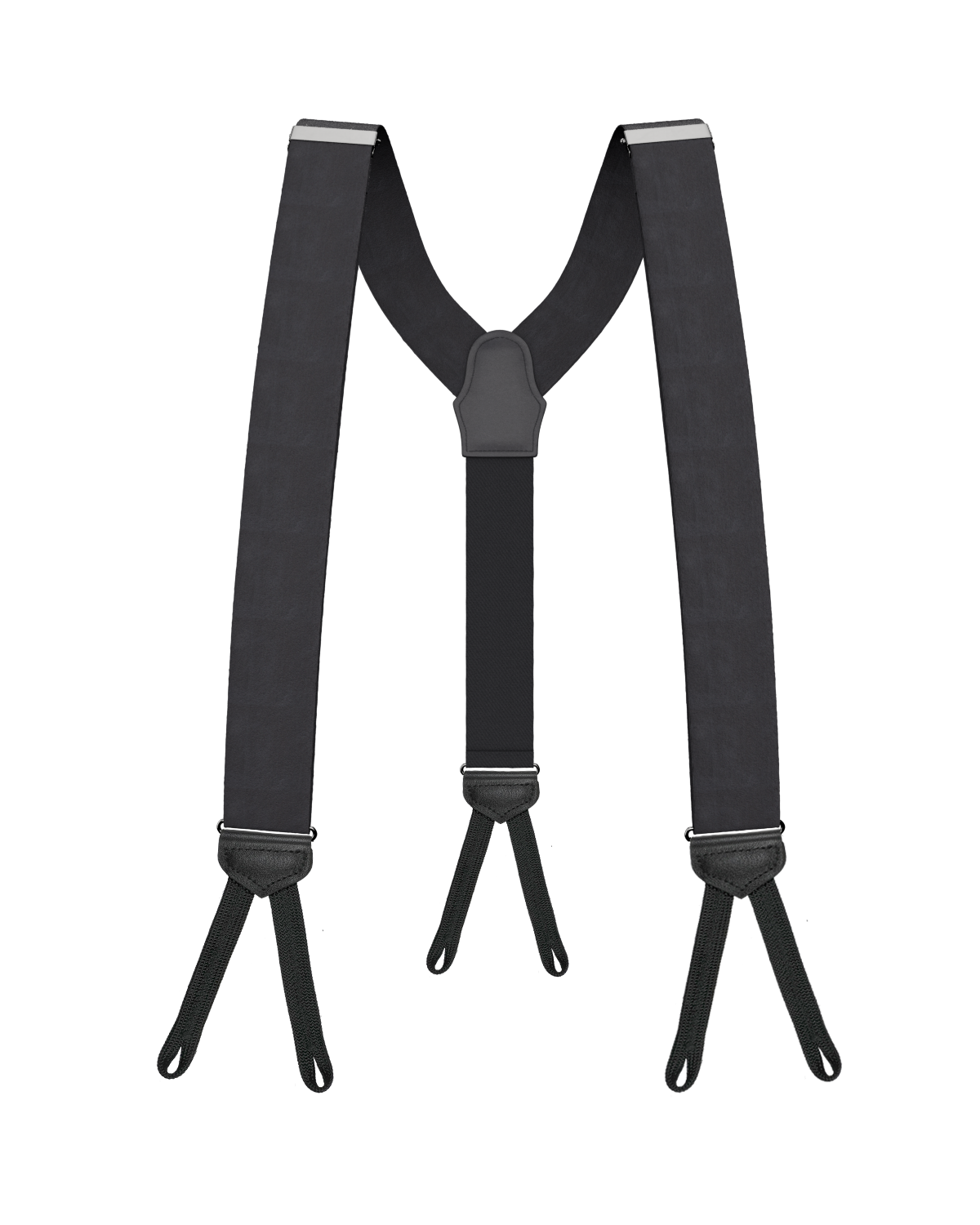 Black Silk Braided End Suspenders