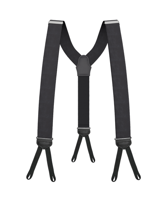 Black Silk Braided End Suspenders