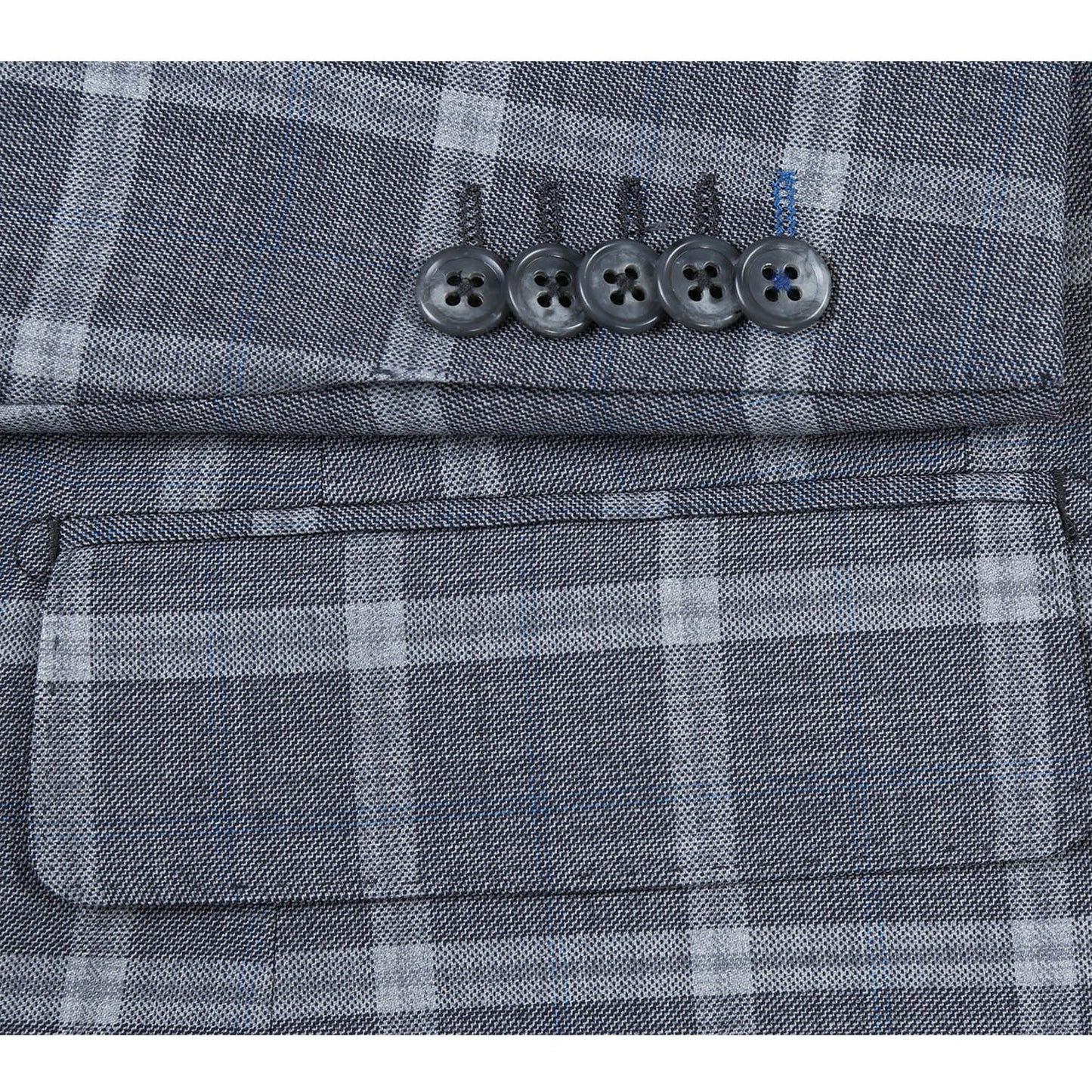 English Laundry EL72-60-092 Gray Plaid Notch Wool Suit