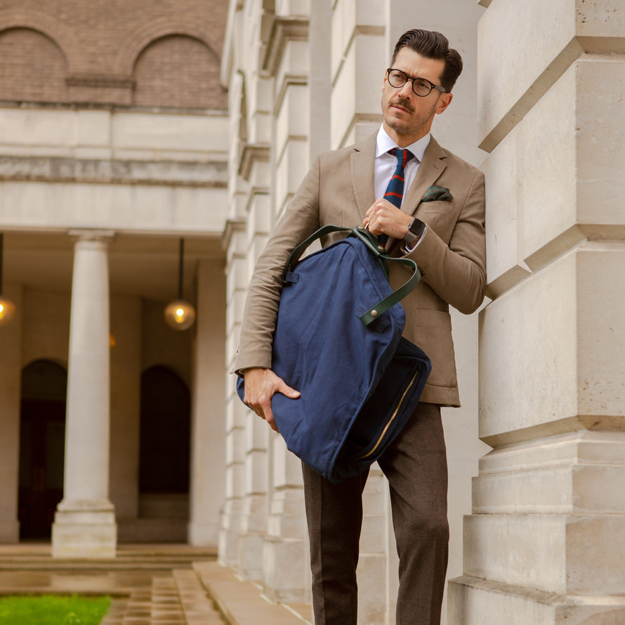 Arterton Luxury Garment Bag-Navy The Total Gentleman Arterton Luxury Garment Bag-Navy The Total Gentleman