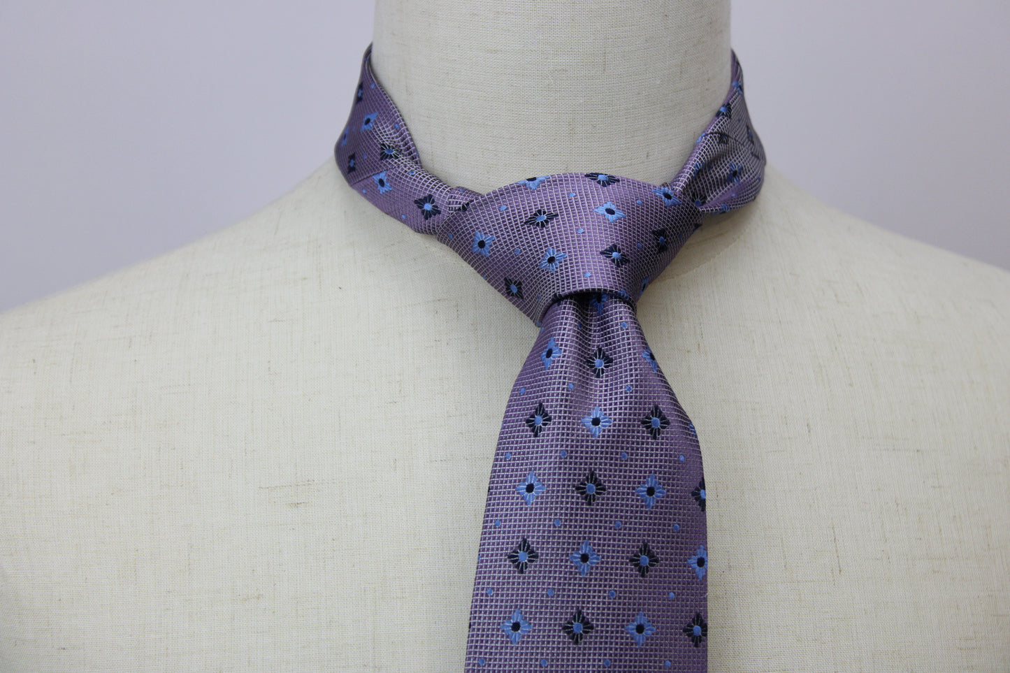 Bruno Marchesi Lavender and Blue Print Tie