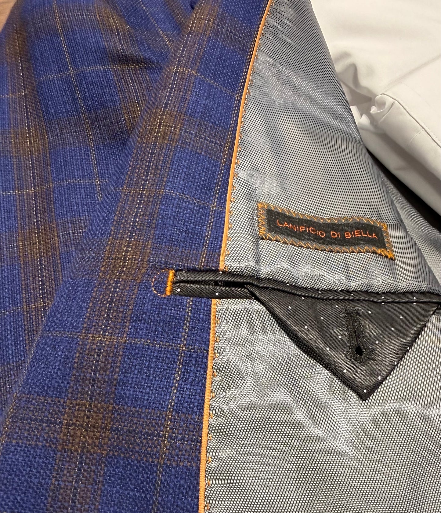 Tiglio Blue and Brown Plaid Sport Coat