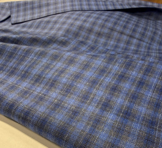 Albert and Walters Reda Italian Fabric Navy, Grey and Black Check Classic Fit Sport Coat