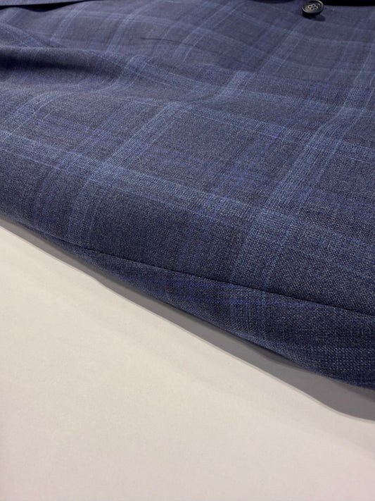 Canaletto Medium Blue Windowpane Suit Reda Fabric Italy Modern Fit