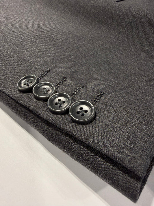Mantoni Medium Grey 100% Wool Portly Suit