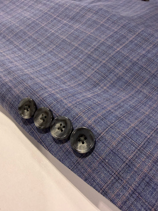 Giles and Jasper Blue and Pink Check Modern Fit Suit