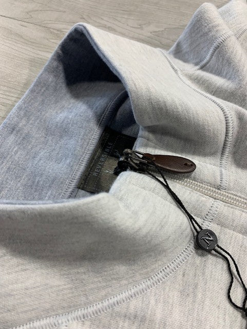 NICOBY WHITE/STORM 1/4 REVERSIBLE ZIP SWEATER on clearance