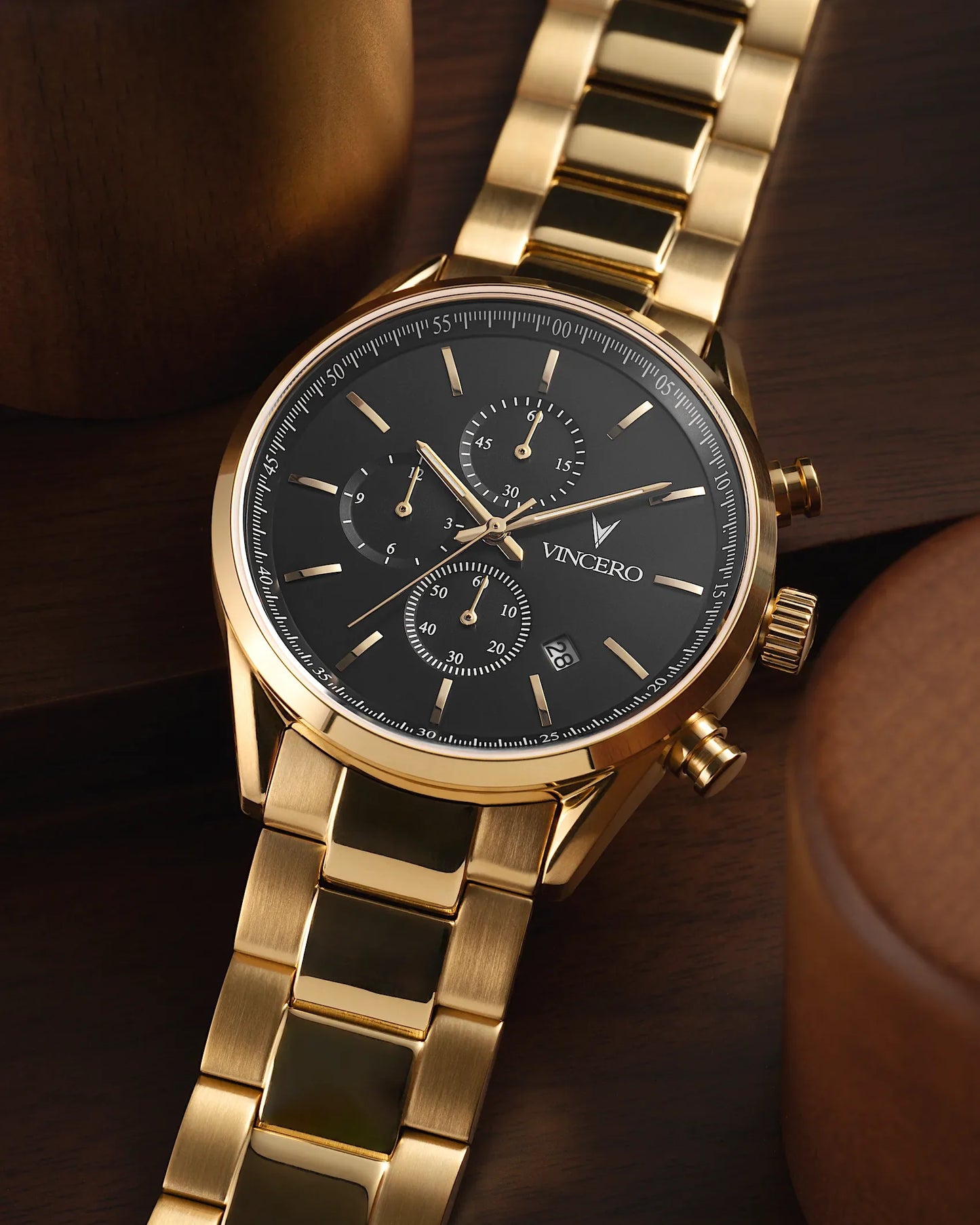 Vincero The Chrono S2 40mm - Black/Gold Steel