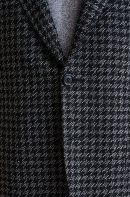 Scabal Black and Grey Houndstooth 100% Wool SOHO Jacket