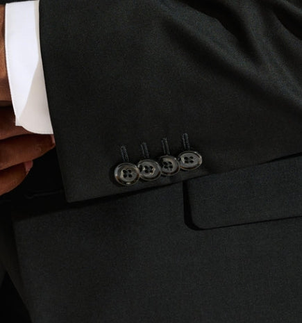 Scabal Black 100% Wool Suit