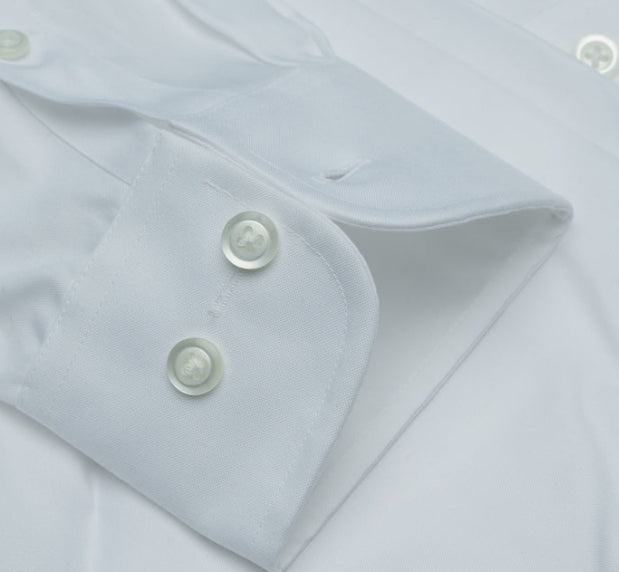 Cooper and Stewart 100% Cotton Non-iron White Spread Collar Dress Shirt