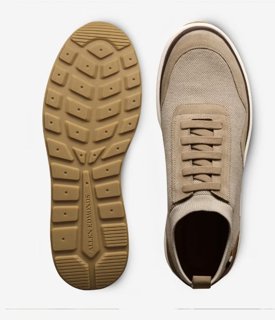 Allen Edmonds Bone Knit Wool Leather Easton Slip-on Stretch-lace Knit Sneaker