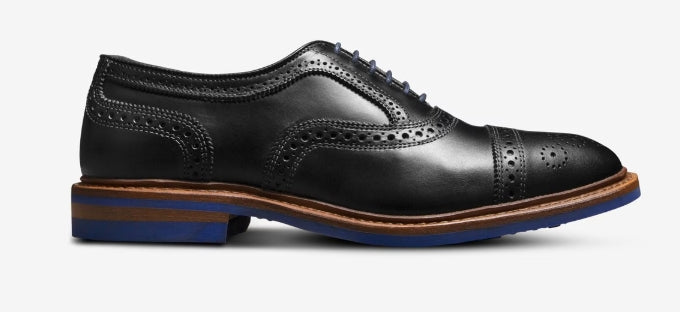 Allen Edmonds Black Chromexcel Strandmok Cap-toe Oxford with Dainite Rubber Sole