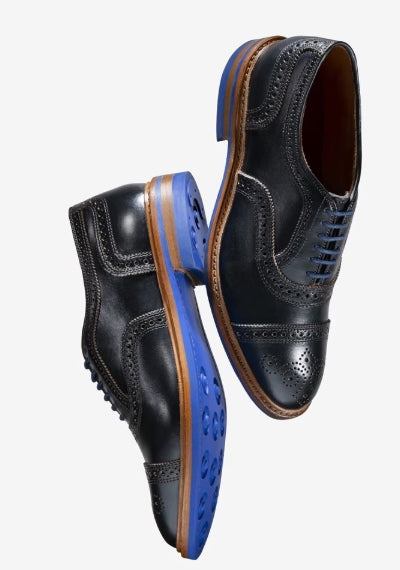 Allen Edmonds Black Chromexcel Strandmok Cap-toe Oxford with Dainite Rubber Sole