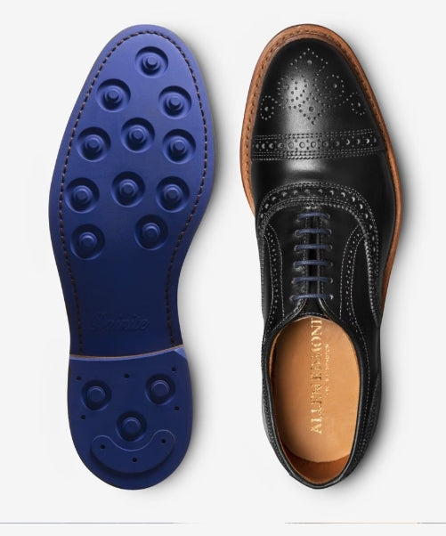 Allen Edmonds Black Chromexcel Strandmok Cap-toe Oxford with Dainite Rubber Sole