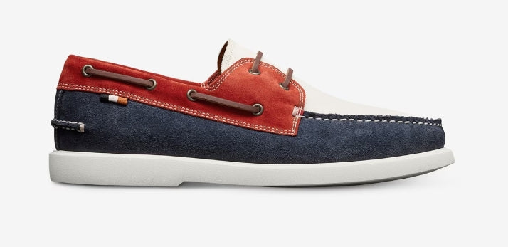 Allen Edmonds Red/White/Blue Panama Boat Shoe on clearance