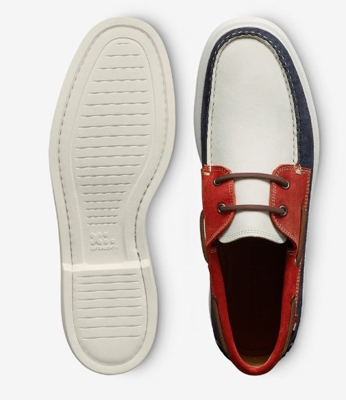 Allen Edmonds Red/White/Blue Panama Boat Shoe on clearance