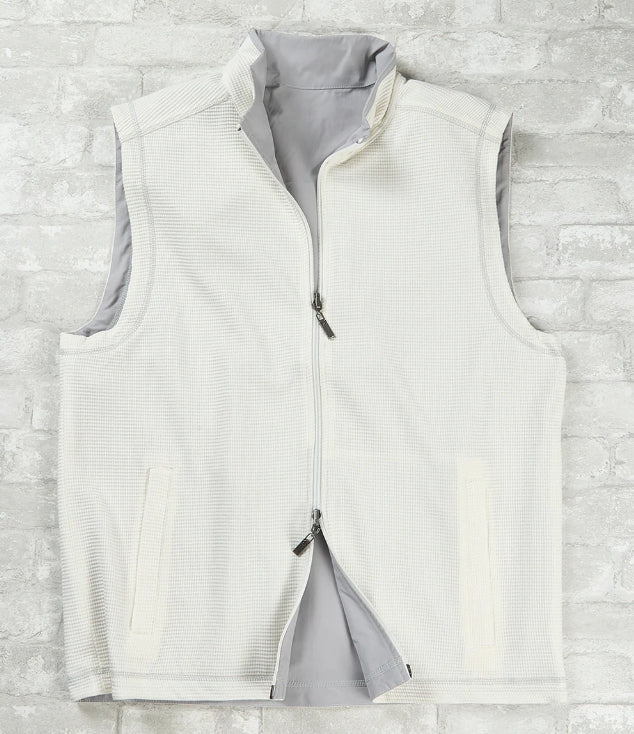 Nicoby Waffle Full Zip Reversable Vest White