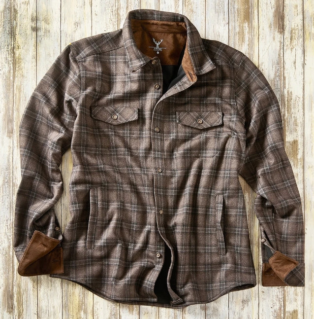 Nicoby Stretch Flannel Shirt Brown Plaid