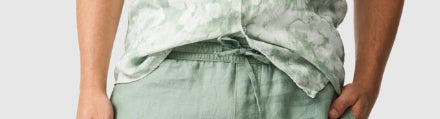 Rodd and Gunn Springflat Short Sleeve Albini Floral Linen Fabric Pistachio