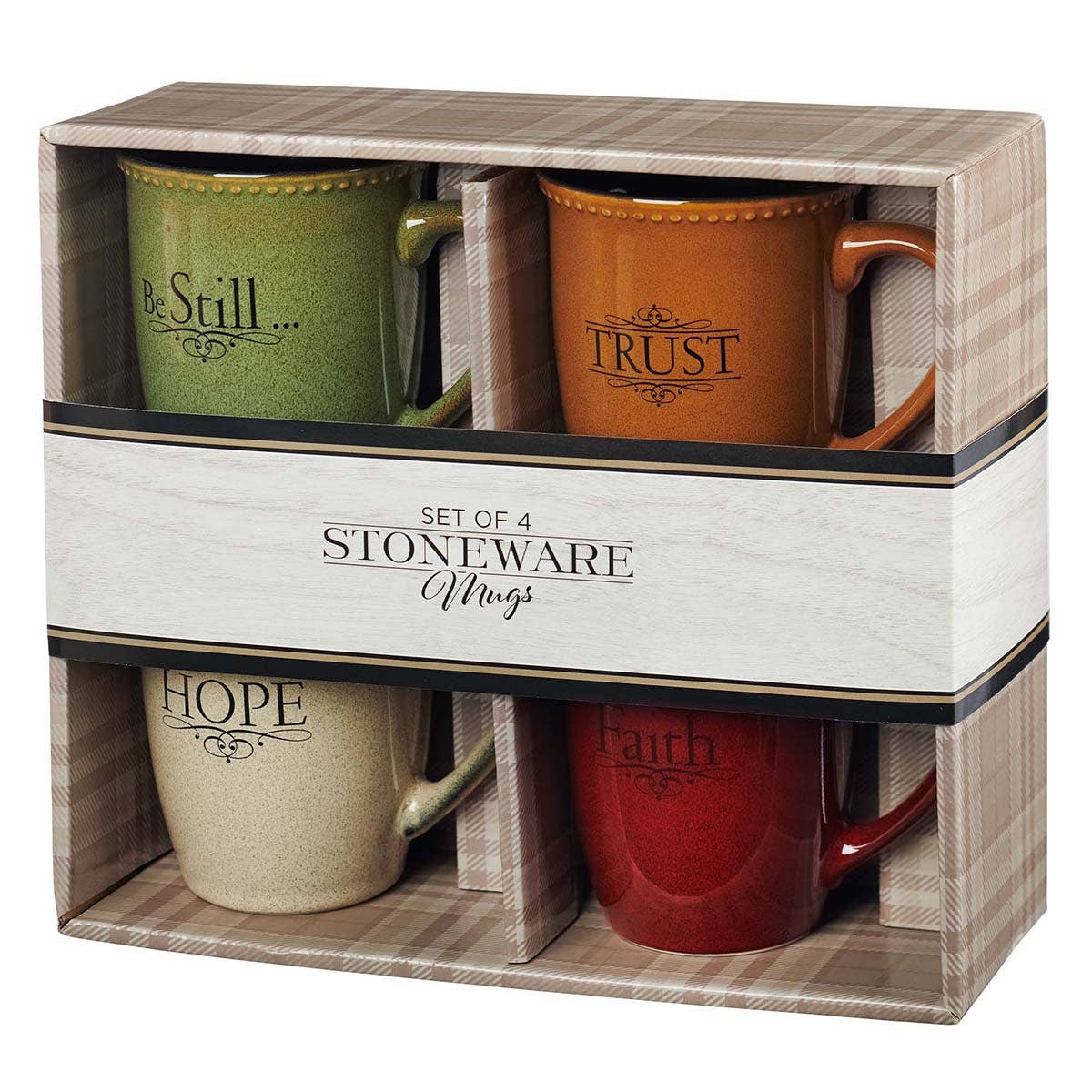 Mug Set 4pc Faith, Trust, Hope, Be Still