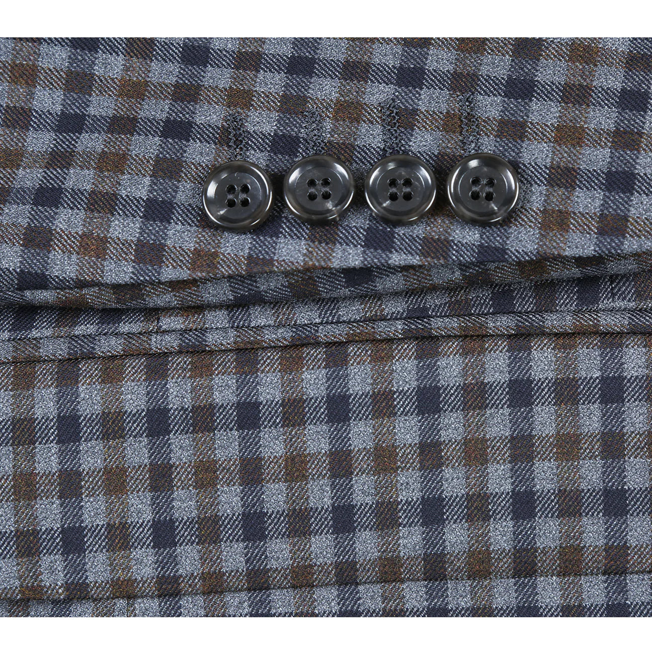 Renoir Grey/Navy/Taupe Check Slim Fit Sport Coat