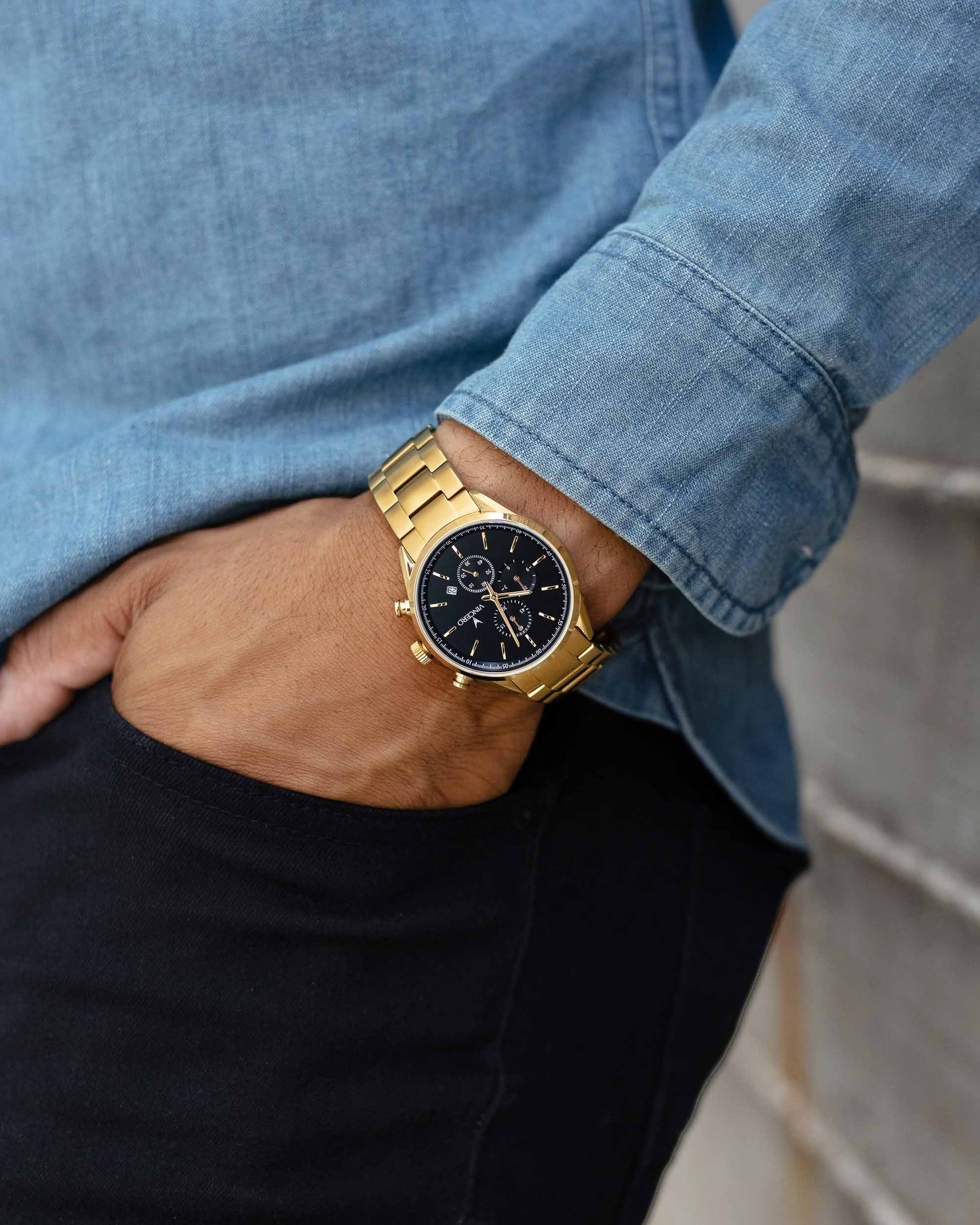 Vincero The Chrono S2 40mm - Black/Gold Steel