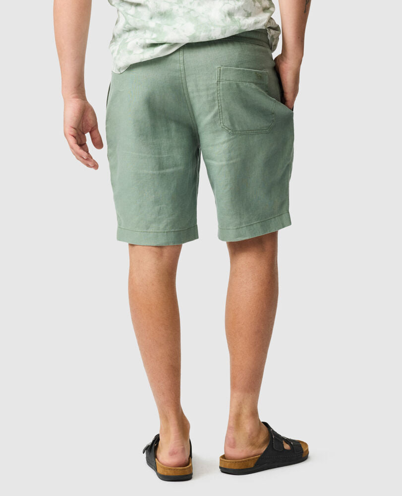 Rodd and Gunn Springflat Short Sleeve Albini Floral Linen Fabric Pistachio