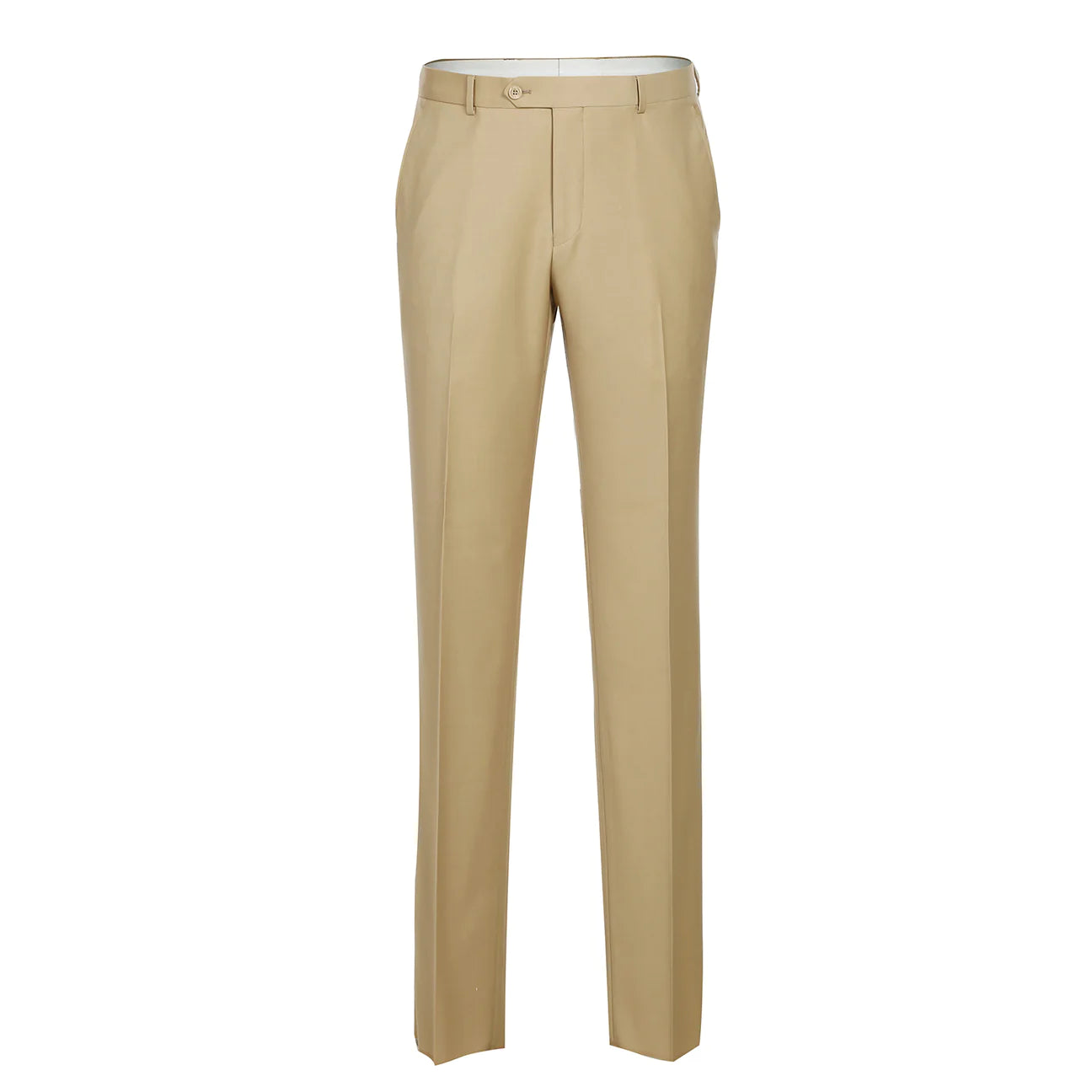 Renoir Tan Classic Fit Flat Front 100% Wool Suit Pant