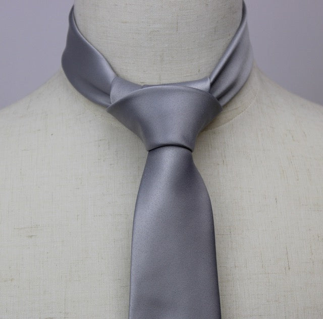 Men's 2 1/2 Inch Silver Slim Tie