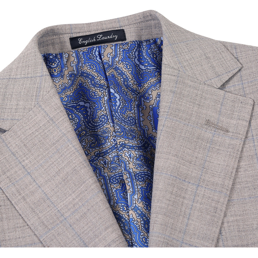 English Laundry EL22-50-601 Tan with Blue Plaid Suit
