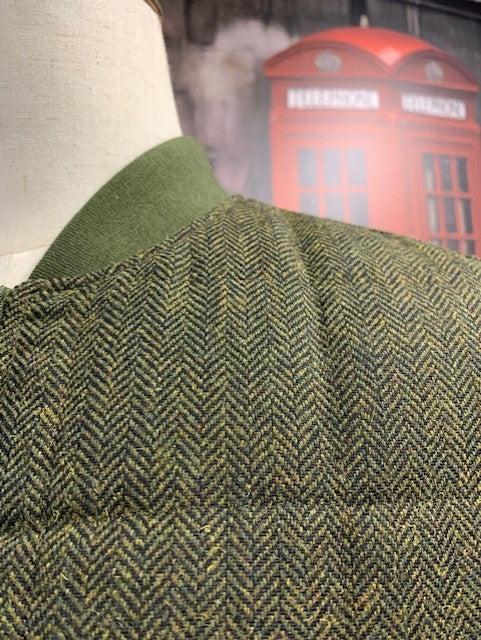 Olive Tweed Herringbone Vest by Enzo Italy on clearance