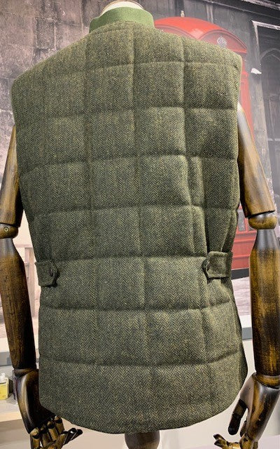 Olive Tweed Herringbone Vest by Enzo Italy on clearance
