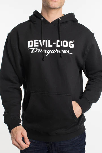 Devil Dog Logo Hoodie - Black on clearance