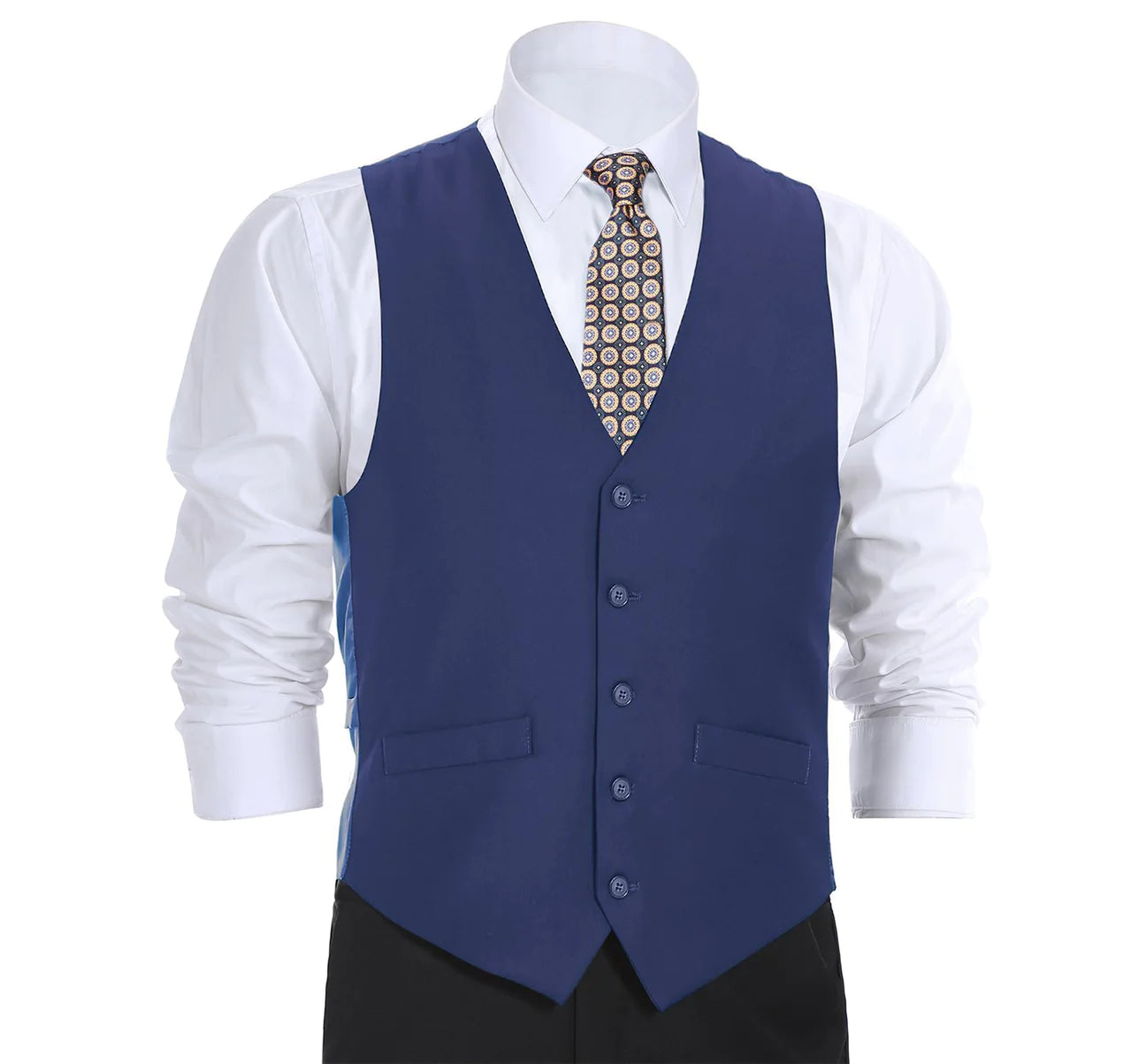Renoir Blue 5 Button Vest