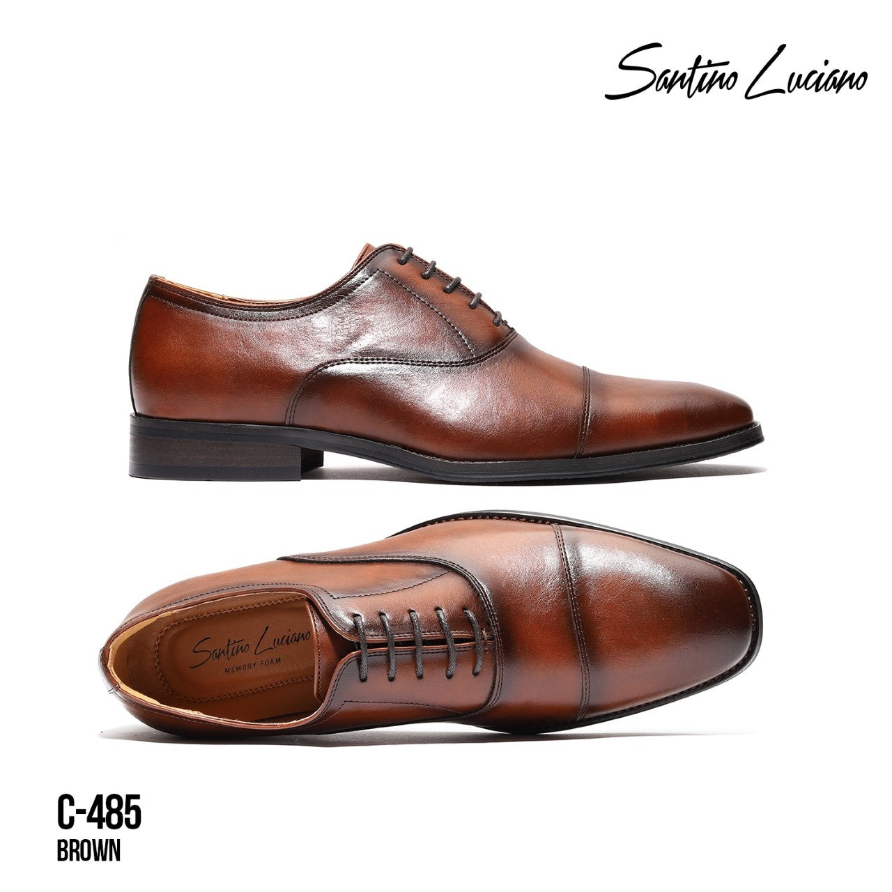 Santino Luciano Marcello Cap Toe Oxford Brown