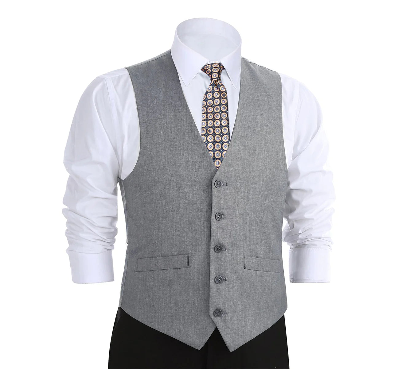 Renoir Light Grey 5 Button Vest