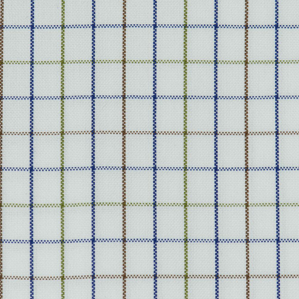 Cooper and Stewart Off White with Blue and Green Check Button-Down Non-Iron Dress Shirt