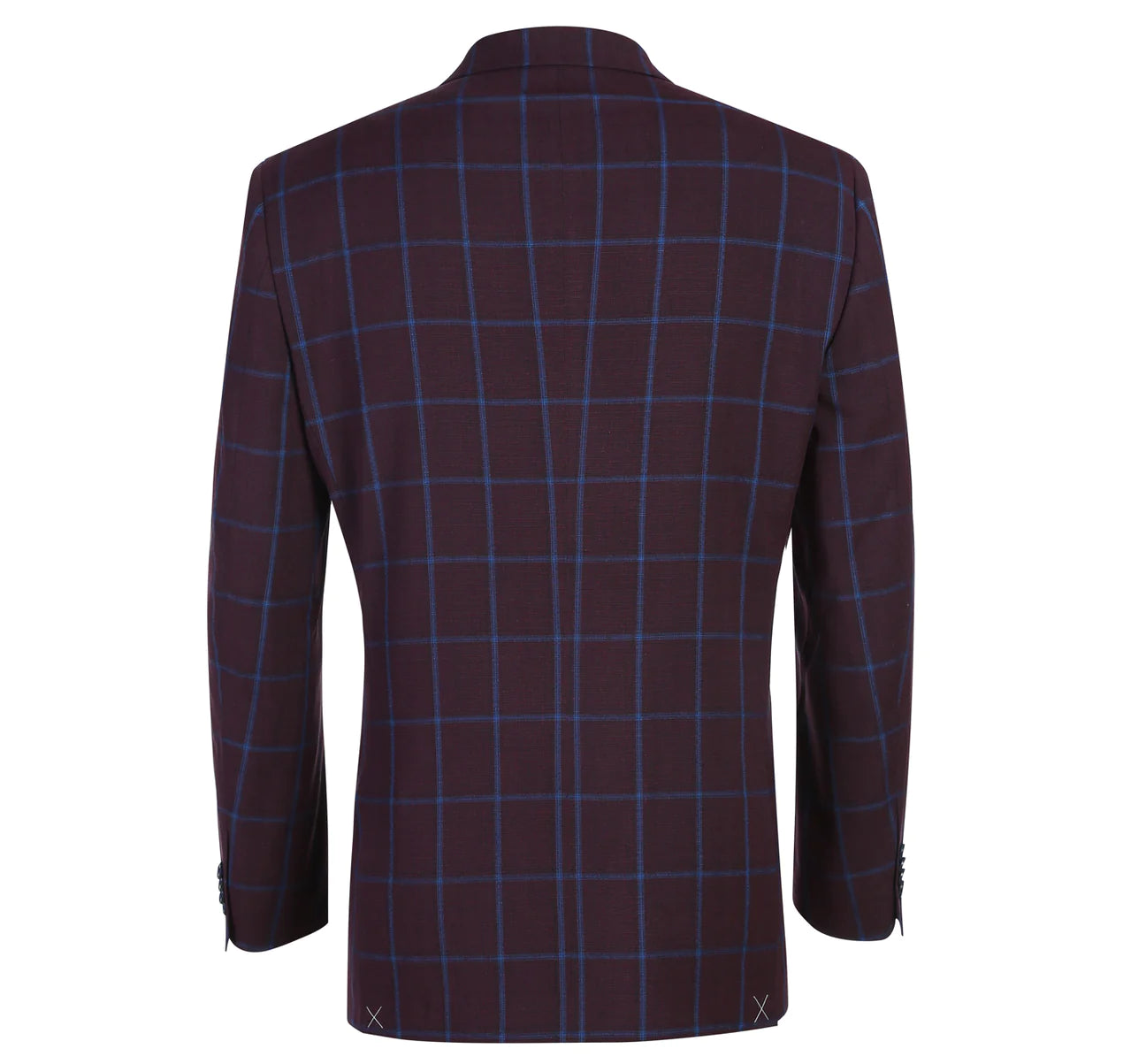 Renoir Slim Fit Burgundy with Blue Windowpane Sport Coat on clearance