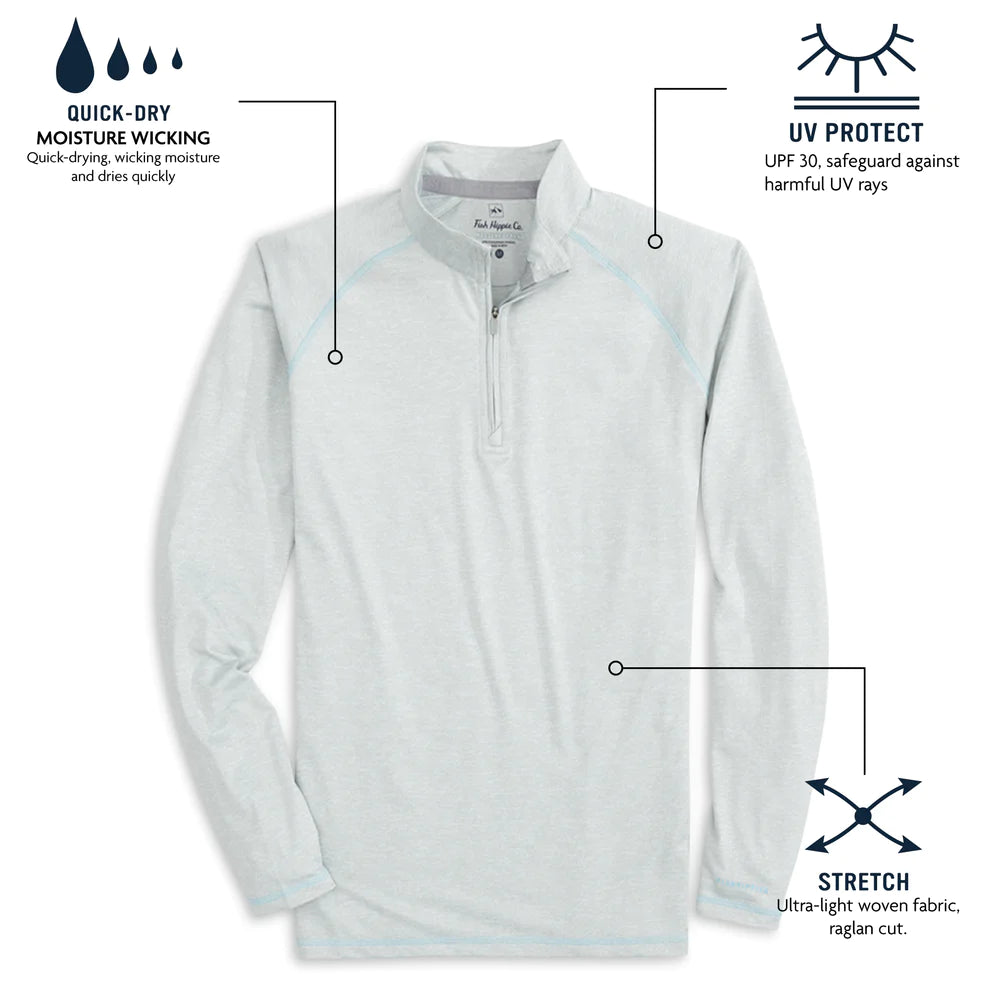 Fish Hippie Heather Streak Boden 1/4 Zip on clearance