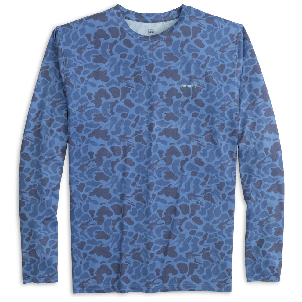 Fish Hippie Fly Camo Performance Crew on clearance