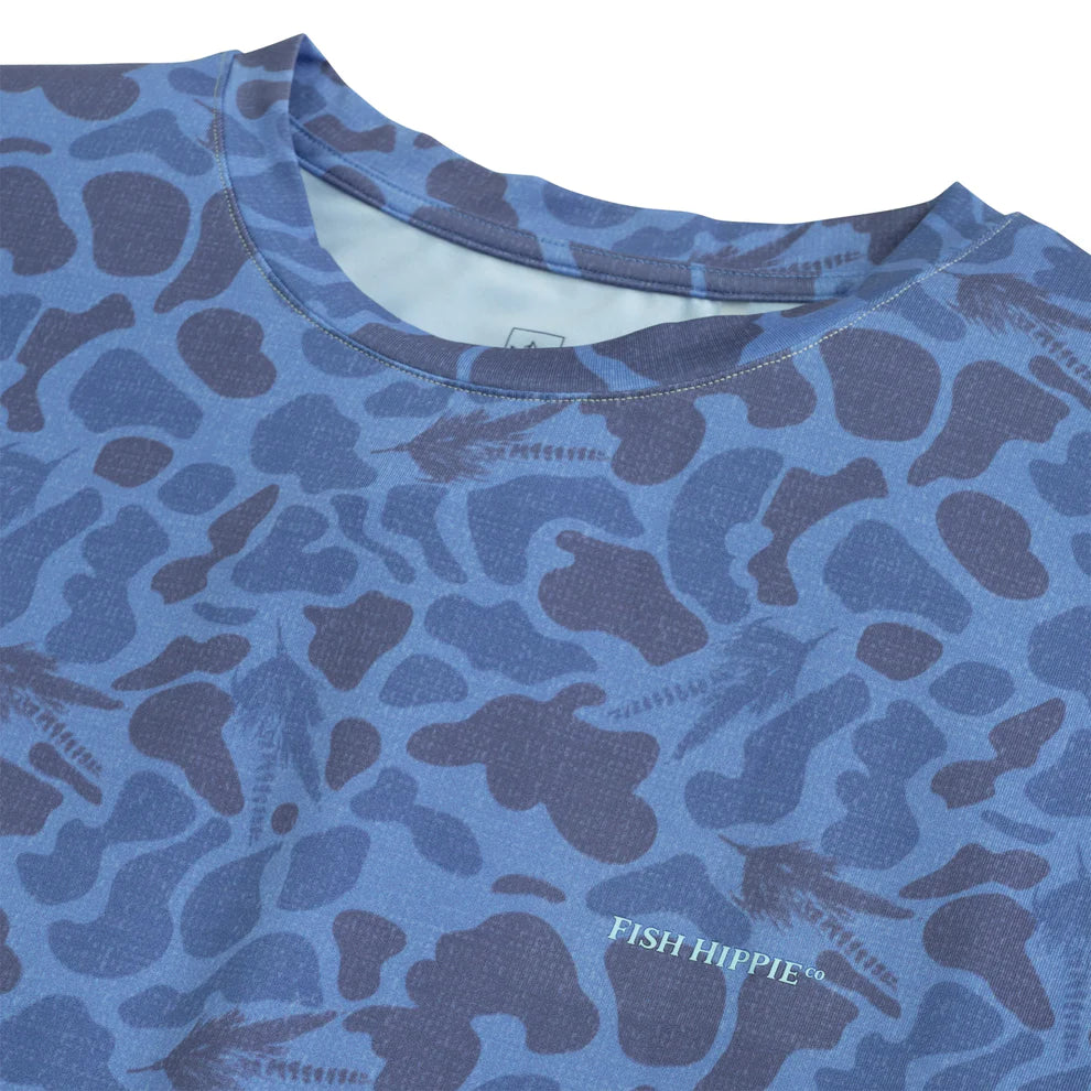 Fish Hippie Fly Camo Performance Crew on clearance
