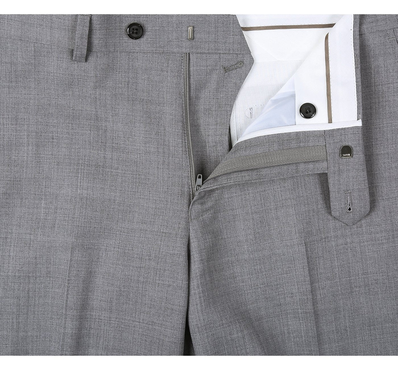 Renoir Light Grey Classic Fit Flat Front 100% Wool Suit Pant